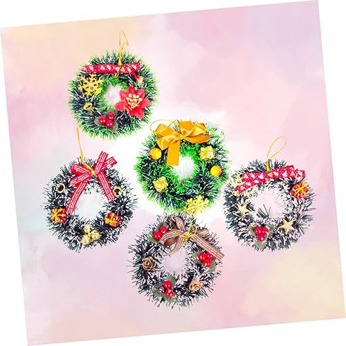 Miniatura 7 de NOLITOY 12 Pcs Christmas Party Favors Xmas Wreath Artificial Christmas Wreath Christmas Tree Wreath Ornament Decoration Tiny Christmas Wreath