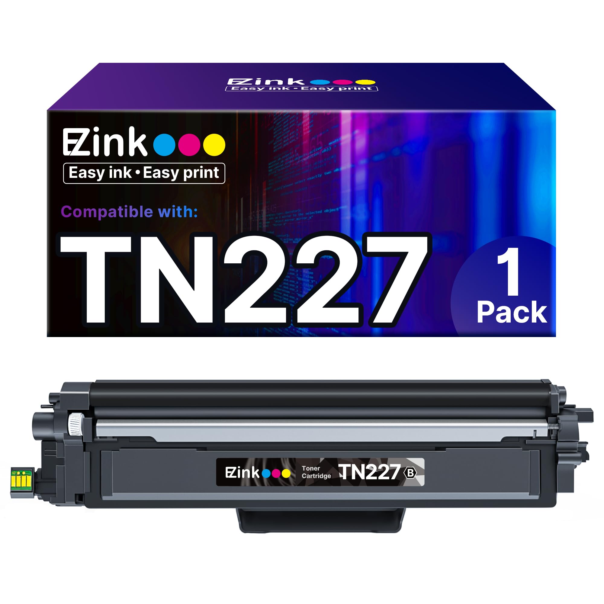 E-Z Ink Compatible Toner Cartridge Replacement for Brother TN227 TN-227 TN227bk TN223bk TN223 use with MFC-L3770CDW MFC-L3750CDW HL-L3230CDW HL-L3290CDW HL-L3210CW MFC-L3710CW (1 Black)