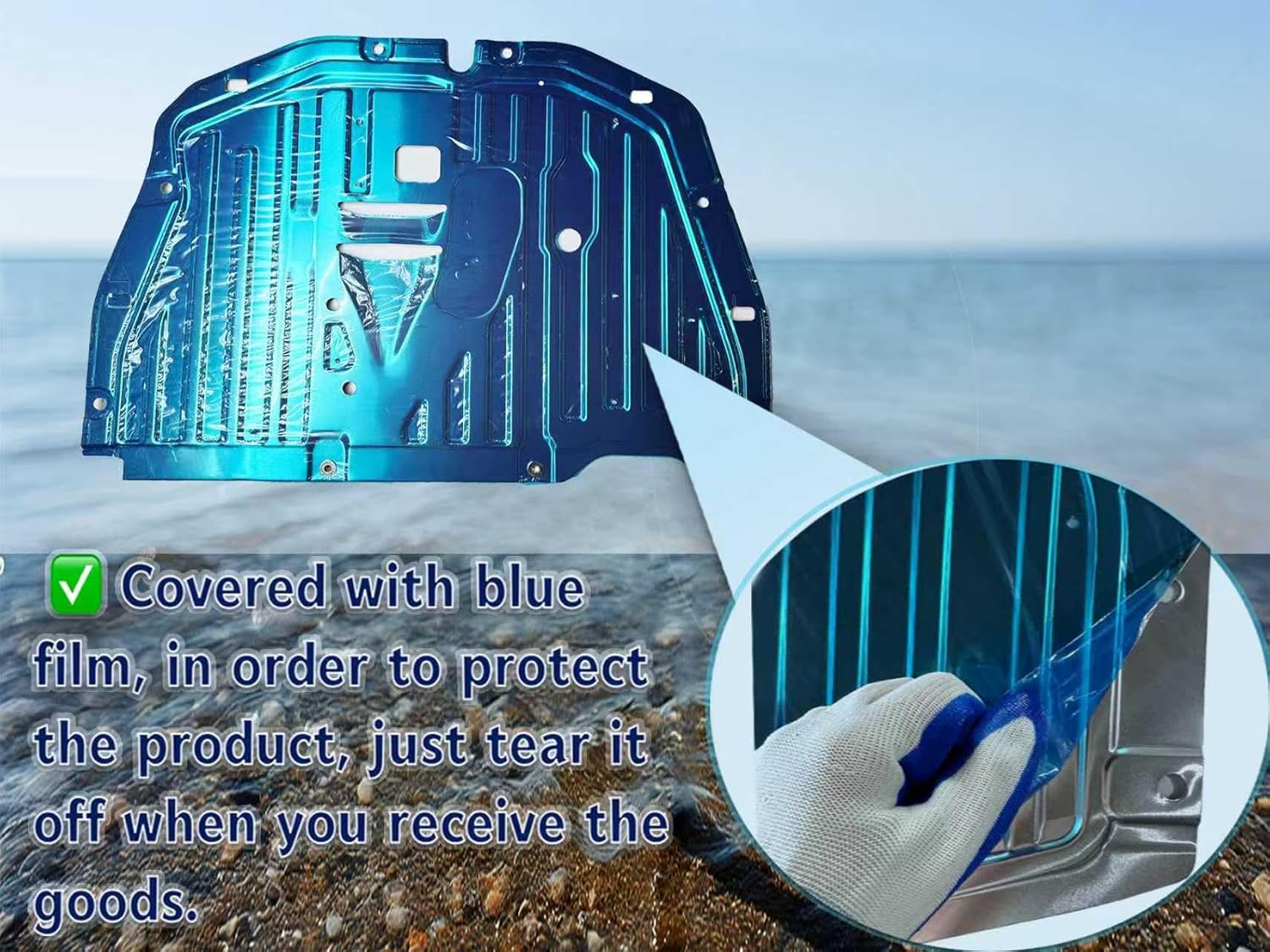 Aluminum Alloy Engine Splash Shield Guard Cover for 2016-2021 Honda Civic Accessories, Replacement 74110-TBA-A00 with 90674-TY2-A01 Pin and 90105-TBA-A00 Bolt