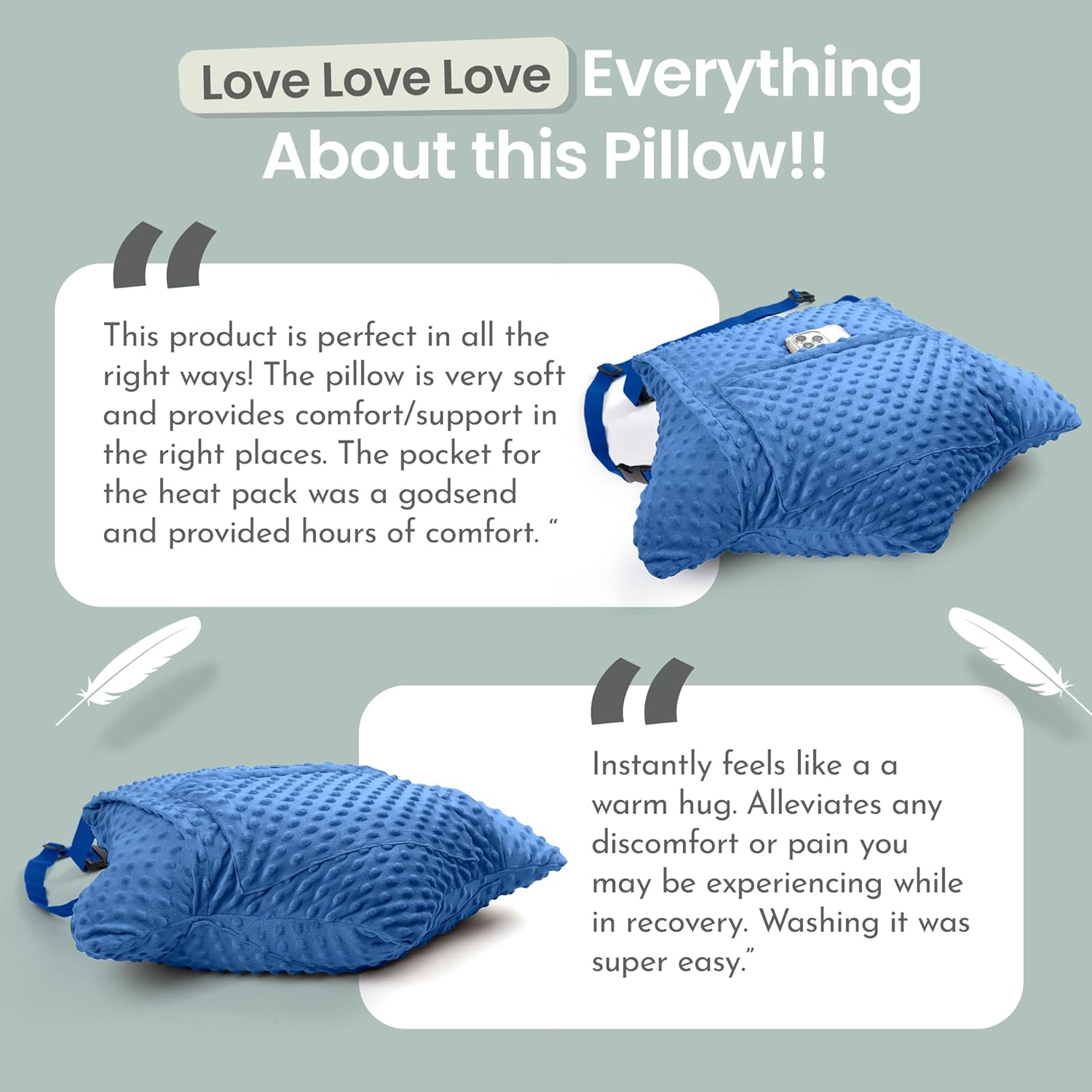 MOYOAMA Hysterectomy Pillow Post Surgery – Form-Fit Support Shield with Secure Straps, 2 Pockets, & Cozy Muff – After Hysterectomy Recovery Must-Haves, Post-Op C-Section Pillow Post Surgery Gifts