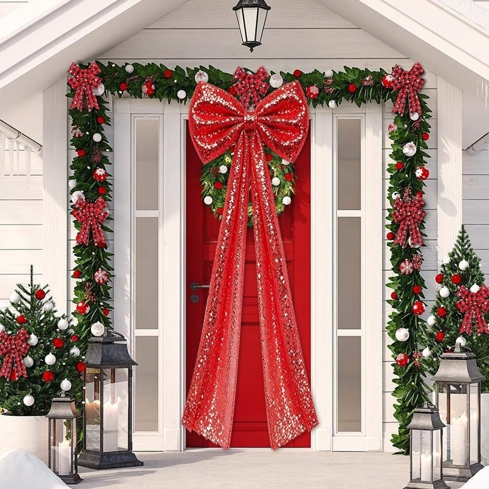 Große für glitzer Schleife für Weihnachtsbaum 200cm Lang – Festliche