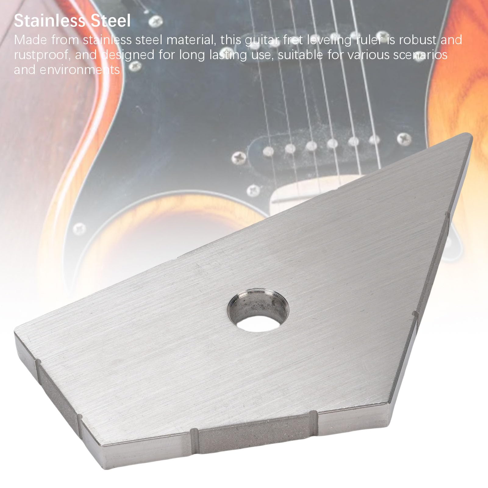 Fabater Fret Kisser para Instalación y Reparación de Guitarra 4 en 1, Regla de Altura de la Cuerda, Guía de Nivelación de Traste, Buzzing Fret Catc