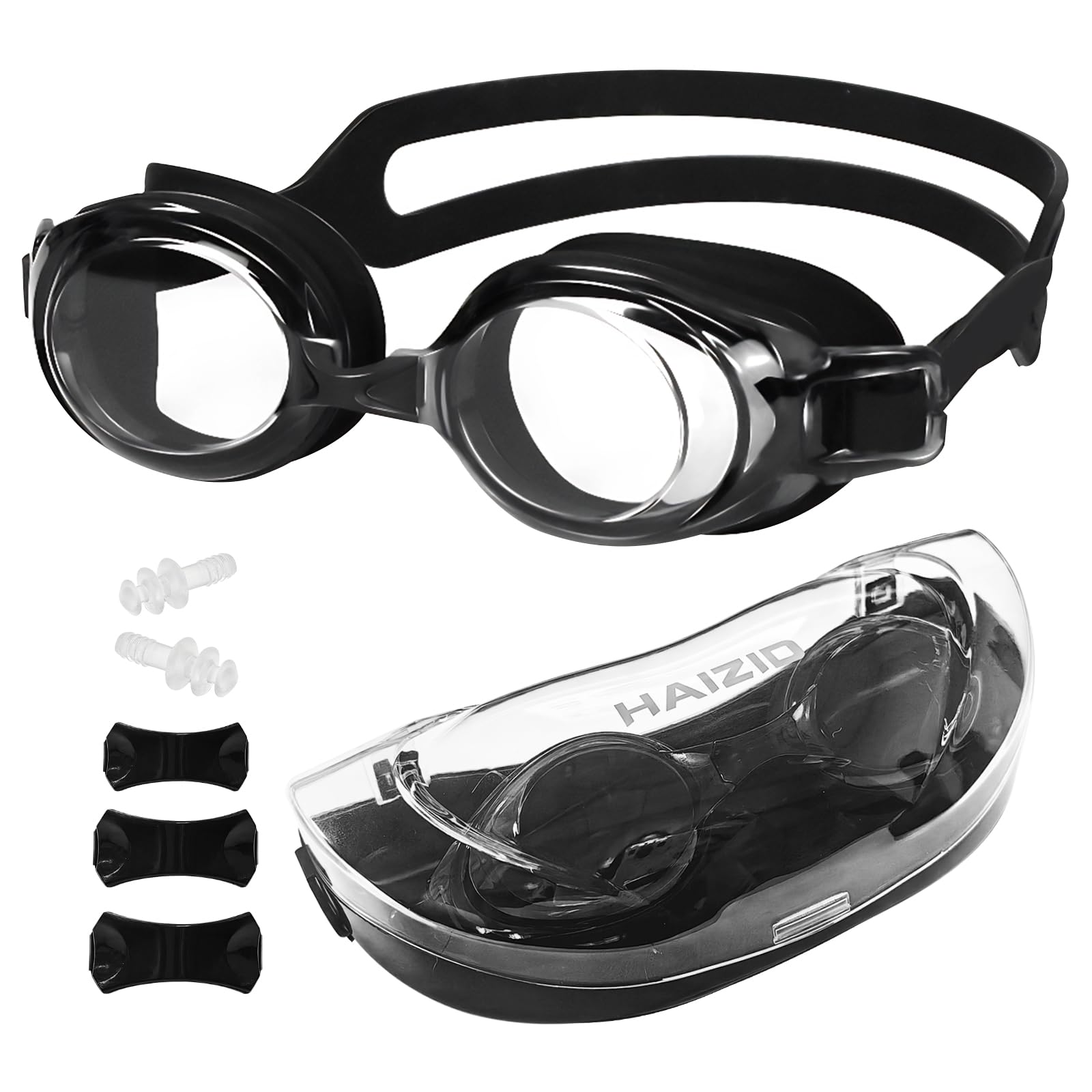 GNOLONG Adult Swimming Goggles Adjustable Swim Glasses UV Protection Anti Fog with Earplugs for Men Women