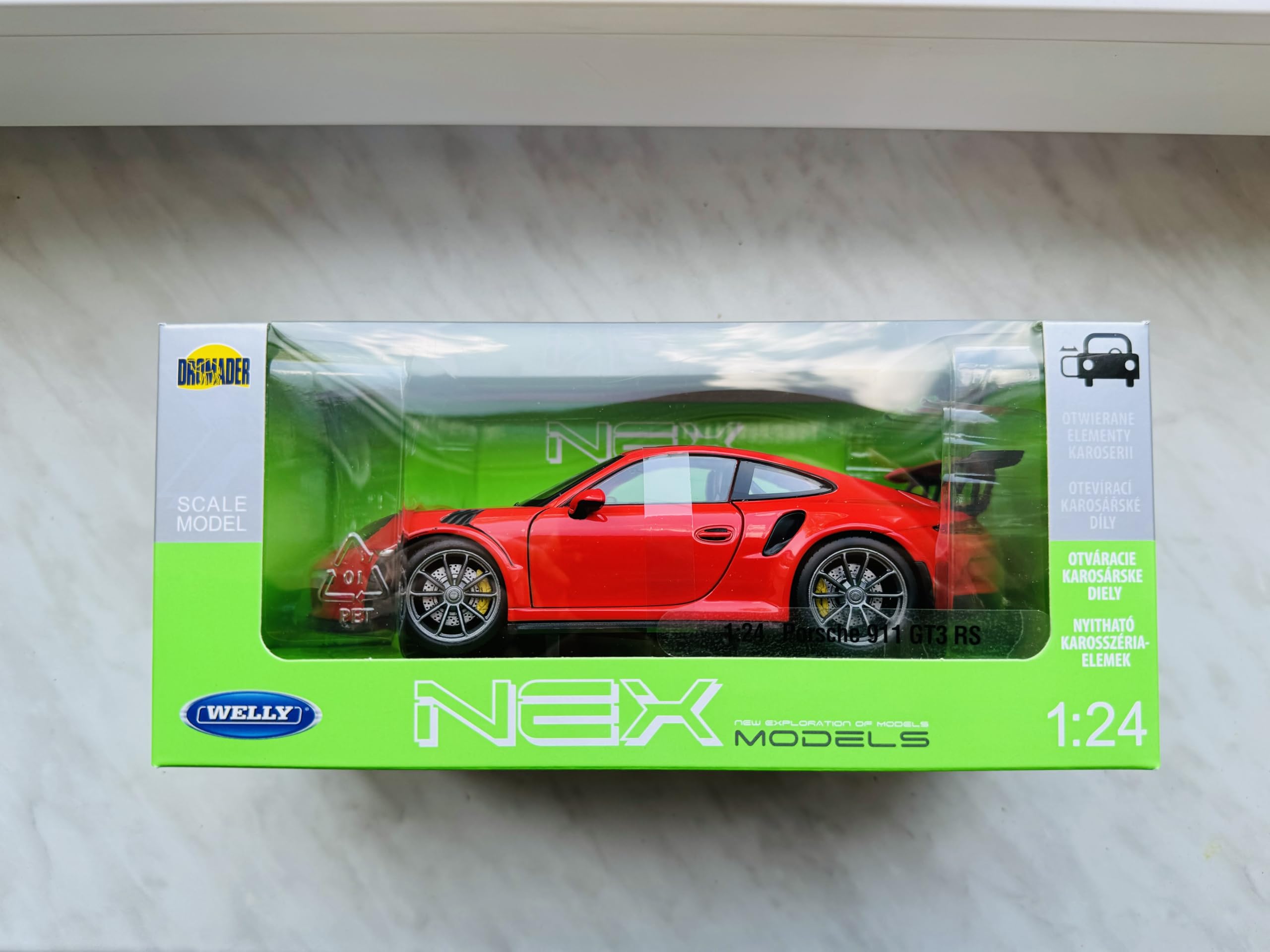 Modèle Voiture Porsche 911 997 GT3 RS Noir/orange 1/34-1/39 - Métal, Portes Ouvrantes, Env. 11 Cm - 9
