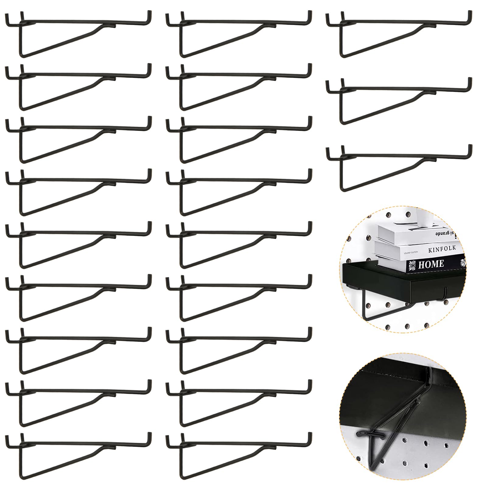 20 Pack Pegboard Shelf Hooks, 6