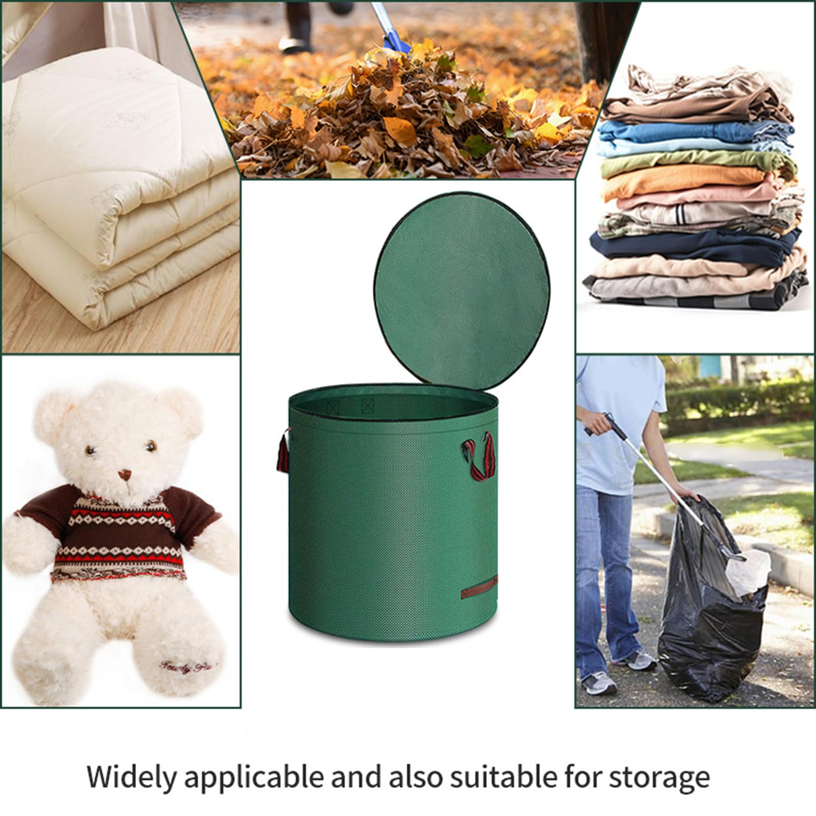 Bolsas y guantes de jardín, almacenamiento de residuos y bolsa de recogida de césped, soporte plegable para bolsas de basura, bolsas de herramientas para residuos de jardín, hojas de hierba, ideal