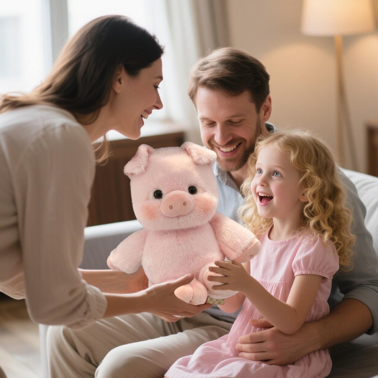 XJBTBA Stofftier – weicher Tierplüsch, gemütliches Dekokissen für Kinder, dekoratives Design, vielseitig einsetzbar, kuscheliger Plüsch, Kleinkinderzubehör für Erwachsene, Schlafzimmer, Wohnzimmer,
