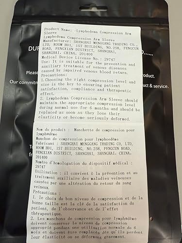 Miniatura 7 de MGANG Manga de compresión para el brazo de linfedema para mujeres y hombres, opaca, compresión de 15-20 mmHg, soporte completo de brazo con banda de