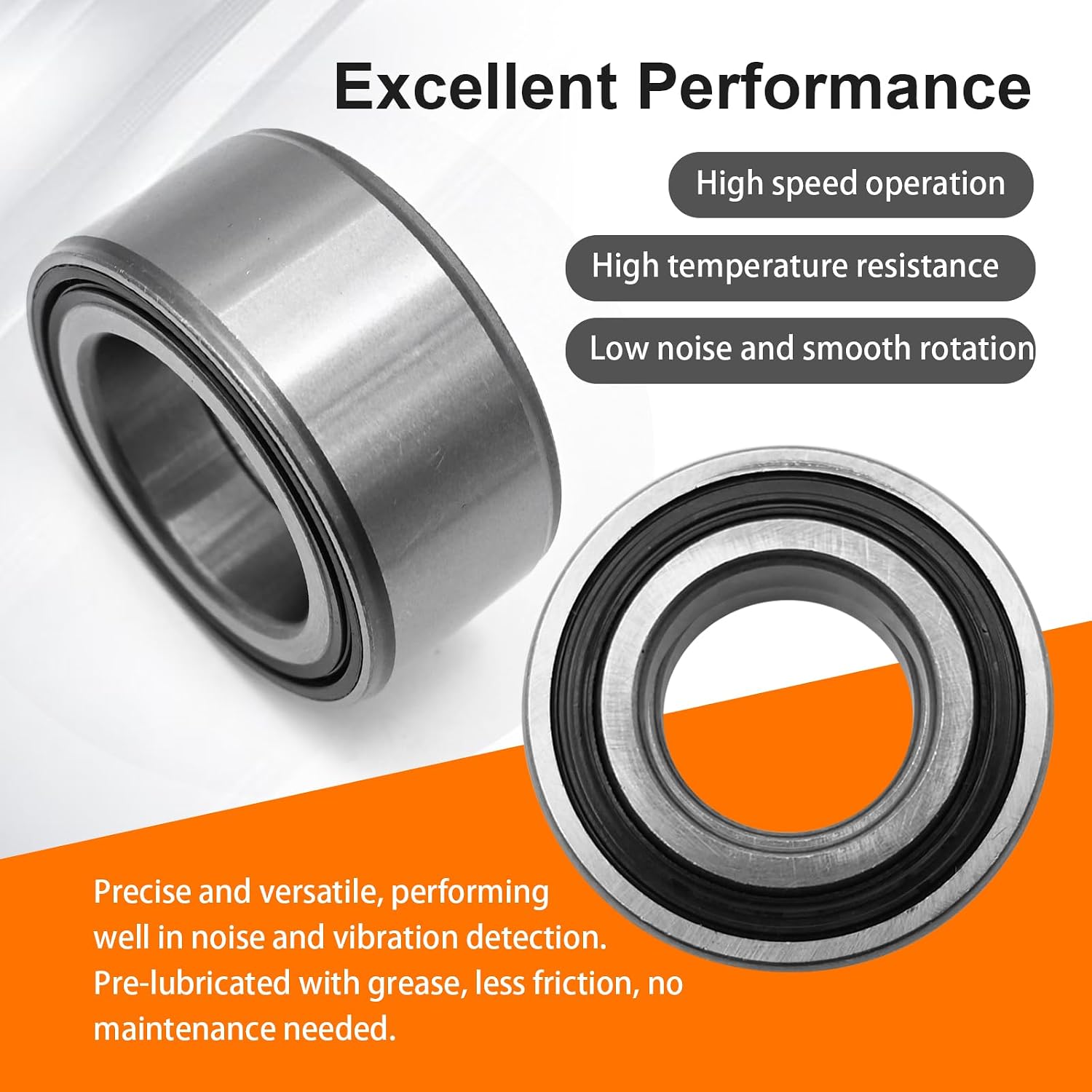 UOIENRT 44x72x33mm Front Rear Wheel Bearings and Ring Clip Replacement for Polaris RZR 900 1000 Turbo RS1 XP S 4, 2011-2020 3514699 3514822 3514924 3515090 7710780 7710440