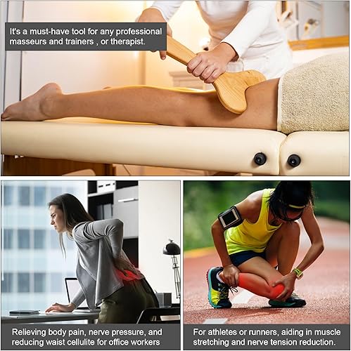 Miniatura 4 de Herramientas de masaje de terapia de madera, masajeador de drenaje linfático de madera, removedor de celulitis, herramienta de escultura corporal