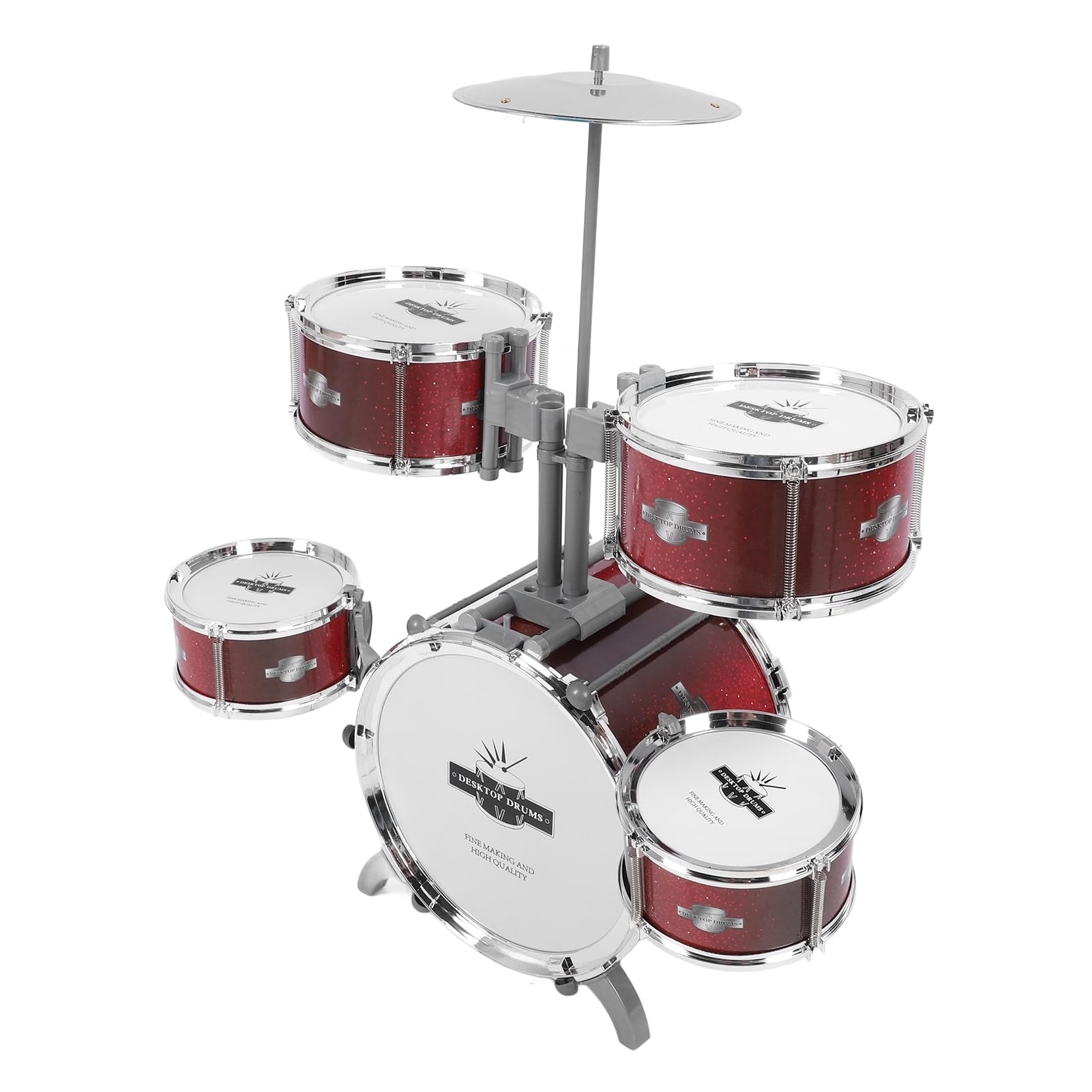 Sxhlseller Jazz-Schlagzeug-Spielzeug |ABS-Percussion-Kit mit Galvanisierung, Eltern-Kind-Musikinstrument für und Mädchen, Pädagogische Simulationstrommel