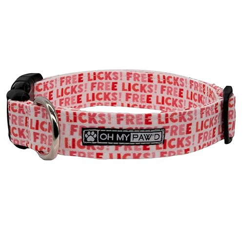 Free Licks Collar for Dogs or Cats Size Small 34 Inch Wide and 12-17 Inches Long - Hand Made Dog Collar by Oh My Pawd