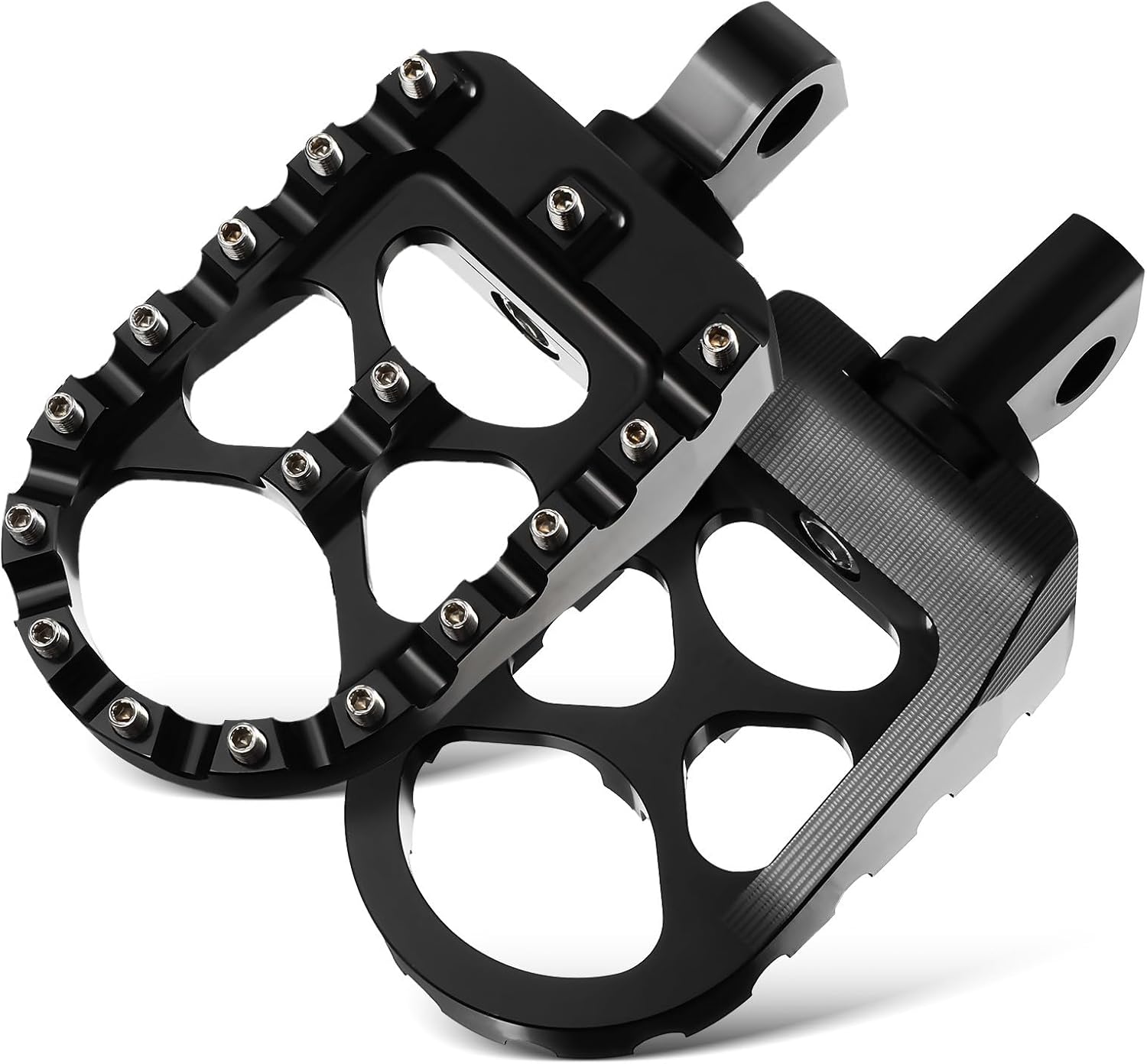 Aluminum Alloy Motorcycle Foot Pegs Pair, Cnc Machined Dirt Bike Pedals, Black Footing Accessories for Off-road Motorcycles and Motorbike Parts