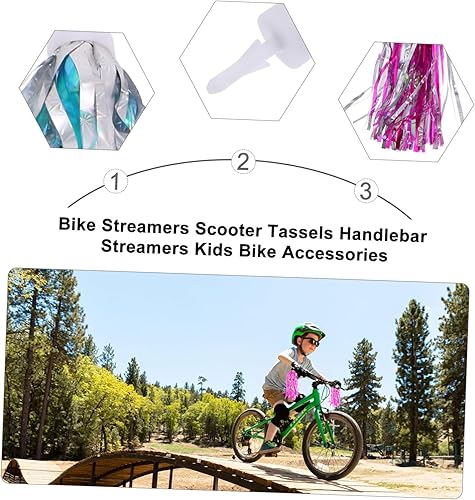 Miniatura 6 de Sosoport 3 pares de borlas decorativas para bicicleta, accesorios de bicicleta para niños, accesorios de bicicleta para niños y niñas, accesorios