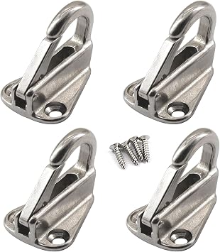 316 Stainless Steel Hook Marine Grade Heavy Duty Spring Snap Hanger for Boat and Yacht 4 Pieces