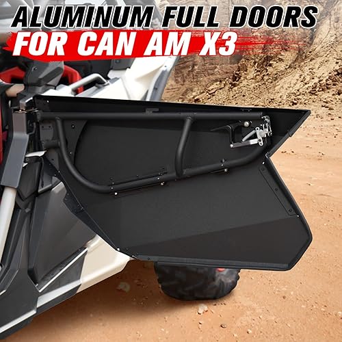Miniatura 6 de A & UTV PRO Puertas traseras completas de aluminio para Can-Am Maverick X3 y MAX 2017-2023 todos los modelos, paneles de puerta trasera de alta