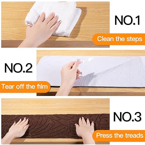 Miniatura 33 de 15 caminos de poliéster antideslizante de 8 x 30 pulgadas, alfombras reutilizables para interiores para ancianos, niños y mascotas, color marrón