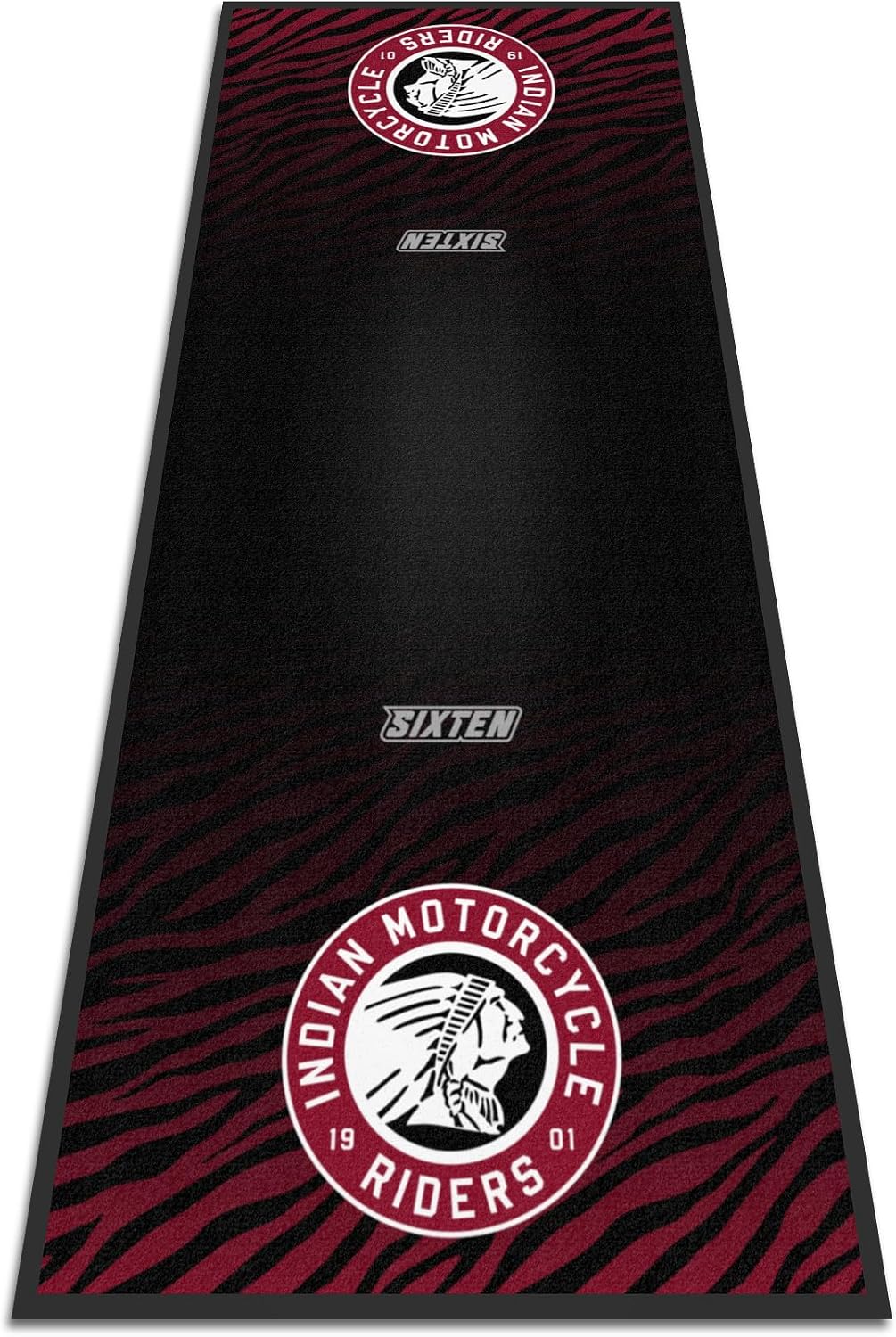 SIXTEN Indian Wild Motorcycle Mat 95 x 240 cm - Waterproof and Non-Slip Floor Mat for Motorcycle and Motocross | Durable, Washable and Racing Design