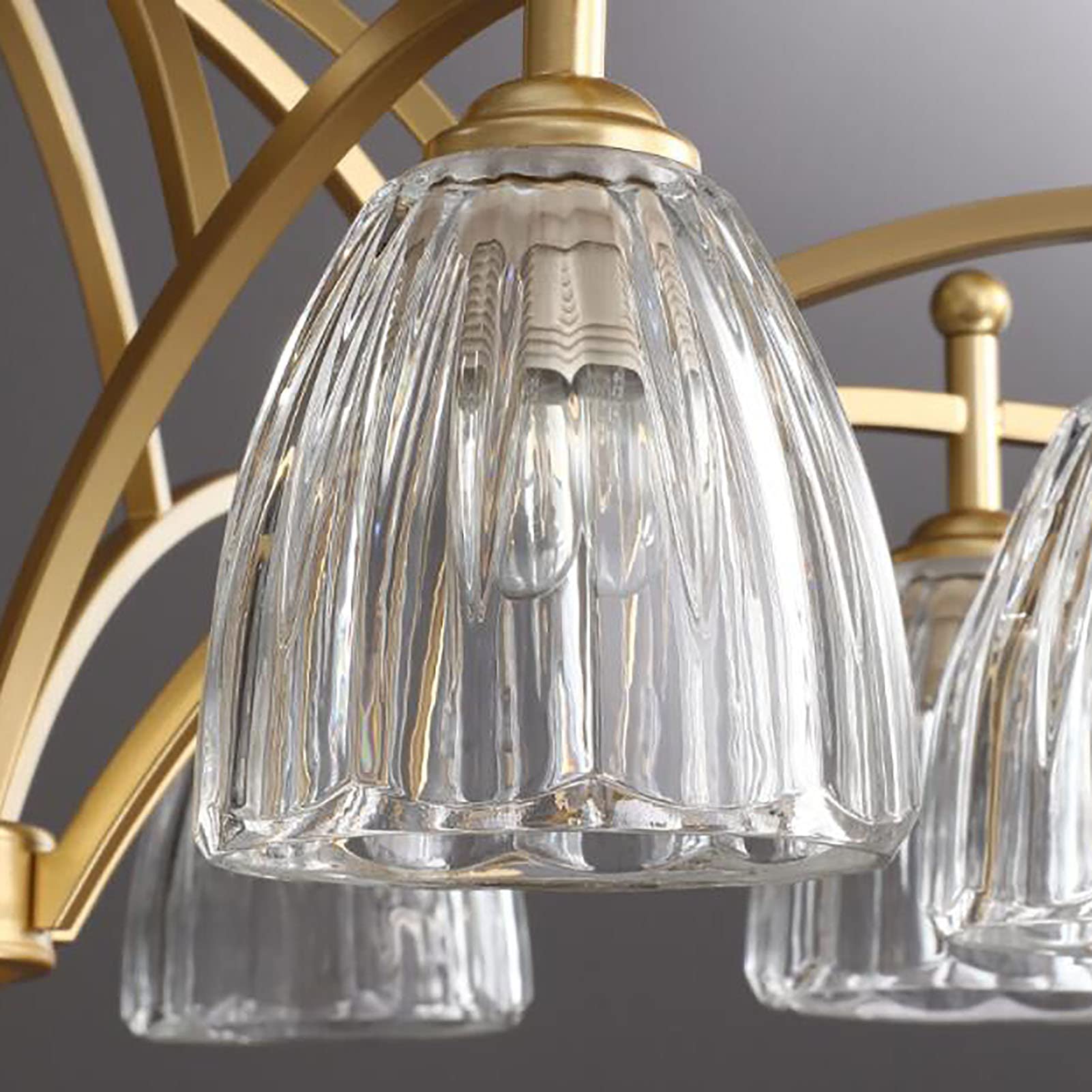 Para Dormitorio Comidas,Americano Luces De La Sala De Estar,E27 Nórdico Ligero Lujo Lámparas,Ligero Lujo Vidrio Lámparas,Moderno Concisa Francés Lámparas Retro,Candelabros De Diseñ-Dorado. 85 * 40cm