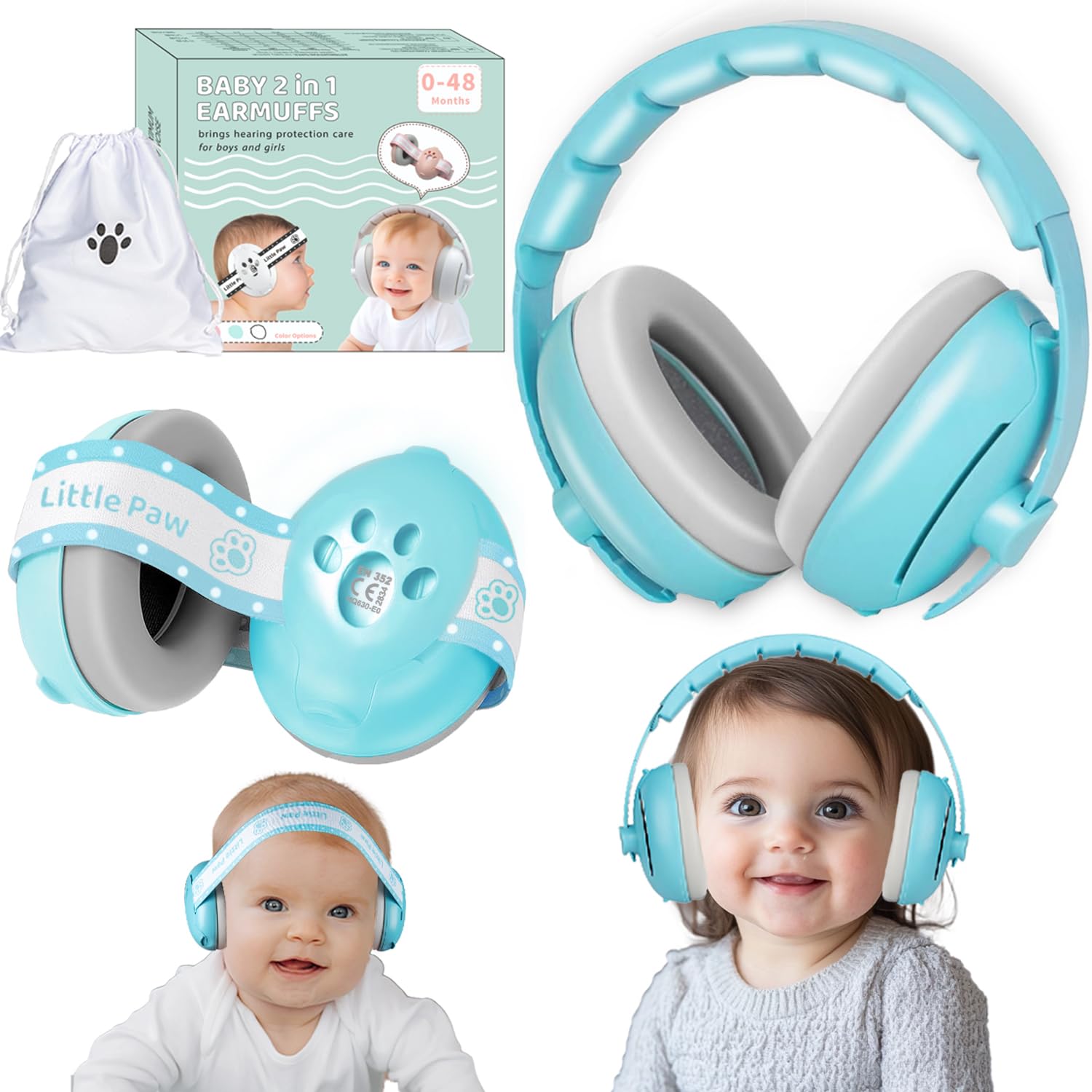 Dekukar 2-in-1 Baby Ear Defender for Babies Toddlers up to 36 Months, CE & UKCA Certified
