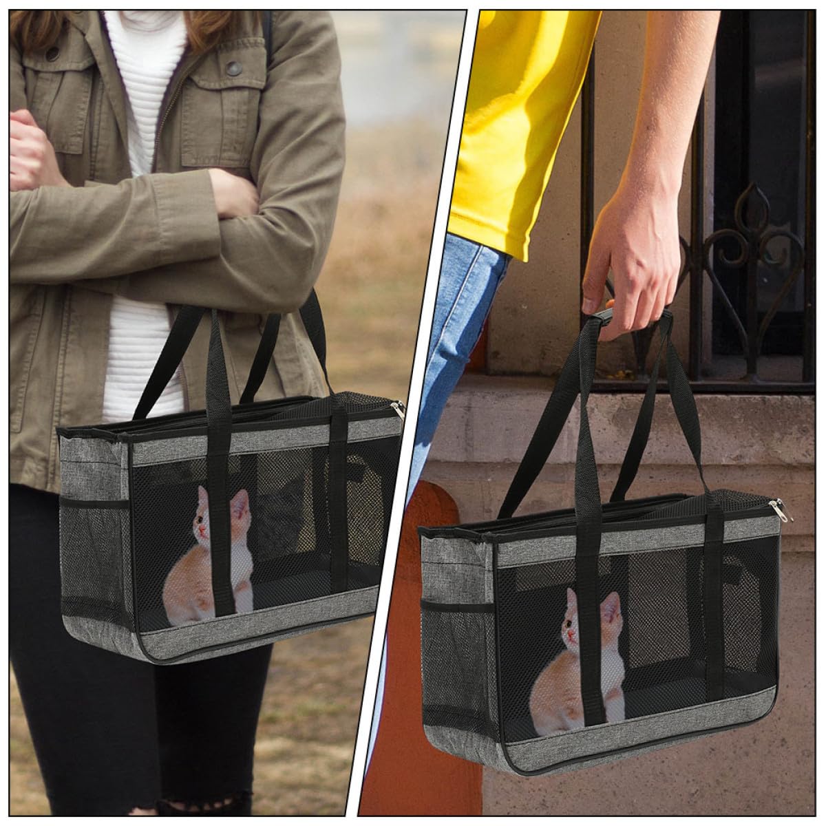 Levemolo Trasportino Portatile per Gatti e Animali Domestici Oxford e Rete Traspirante Leggero per Viaggi Estivi Comodo e Pieghevole