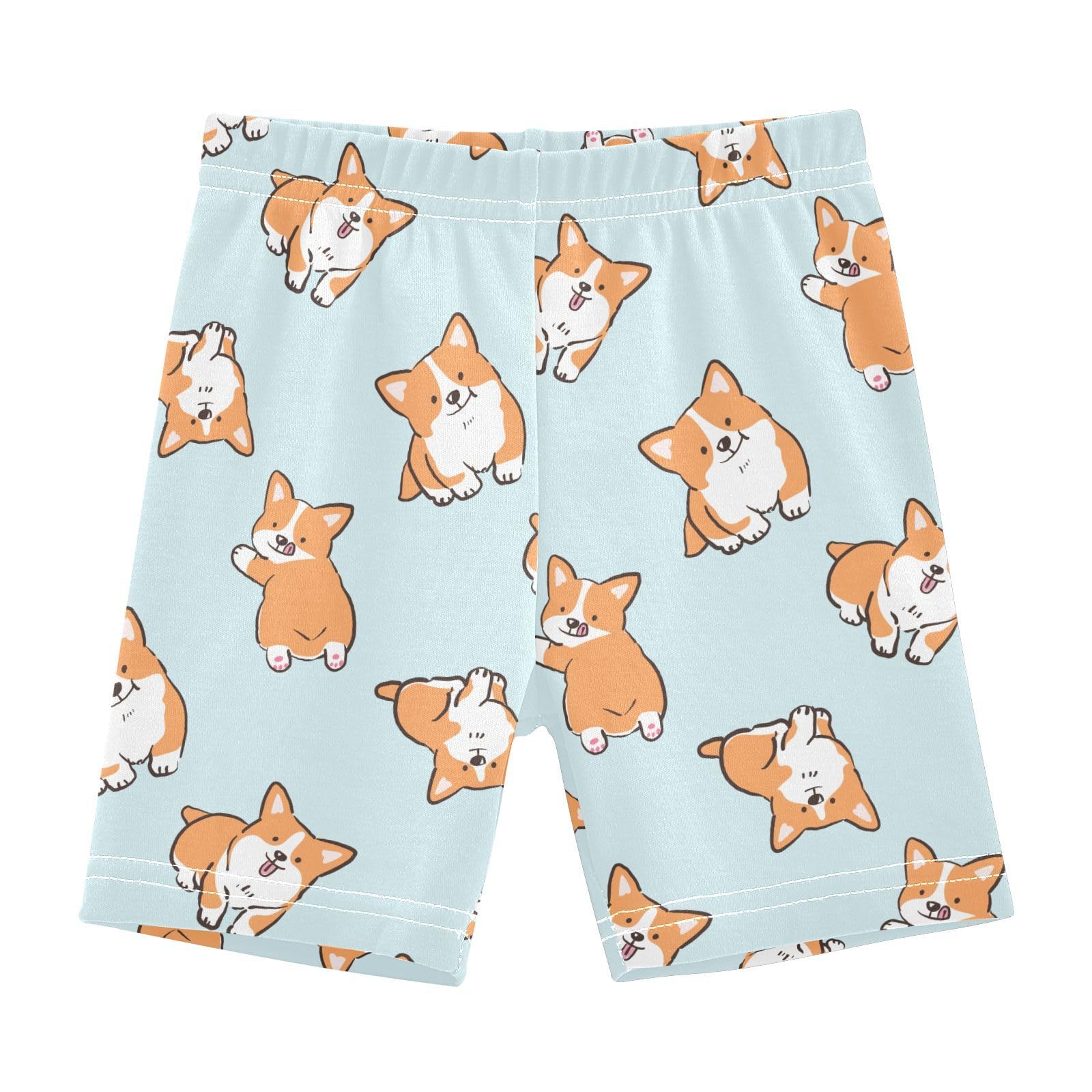 JHKKU Girls Cute Corgi Shorts Cotton Cartwheel Bike Kids Biker Under Dress Dance Short Girl Clothes 5T