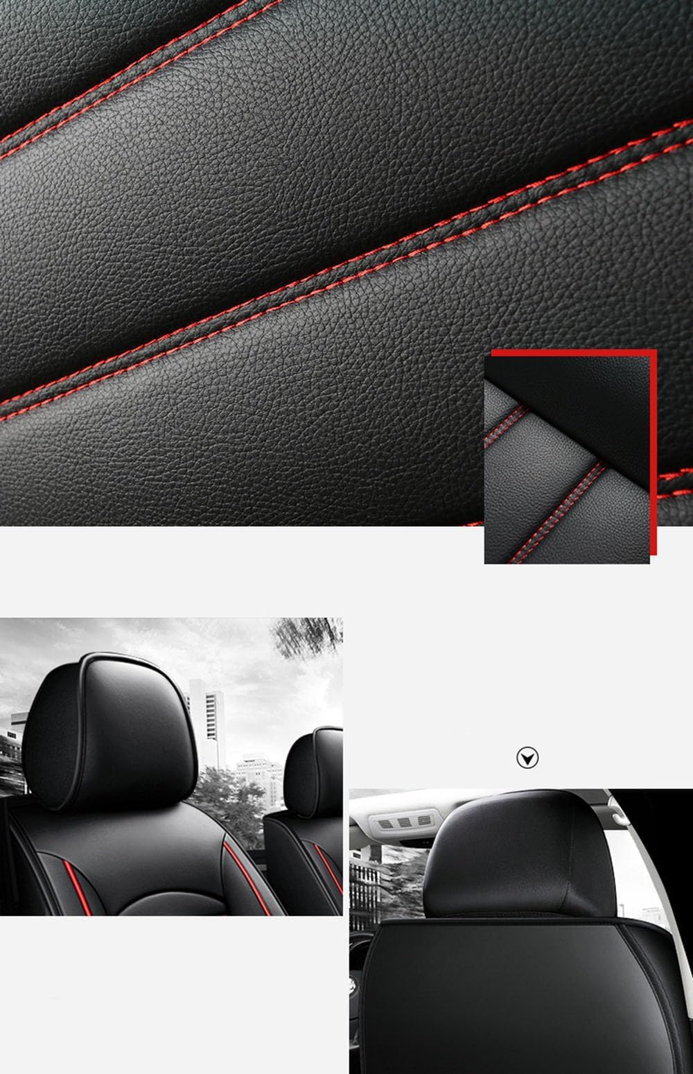 Hochwertige VW Volkswagen Passat Ledersitzbezüge für B7/B8 Variant/Estate/Alltrack - Wasserdichter Schutz für Vorder- und Rücksitze