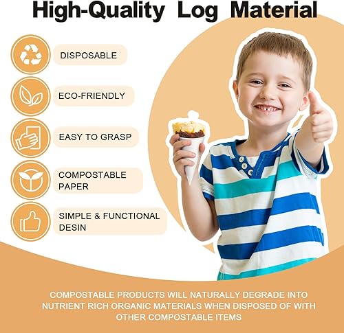 Miniatura 4 de Roshtia 1600 vasos de cono de papel gruesos, vasos de papel desechables de cono afeitado para hielo afeitado, dispensador de enfriador de agua para