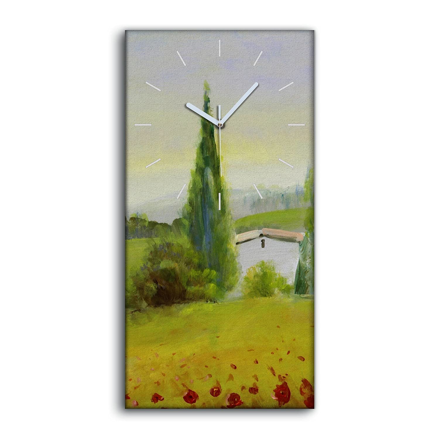 Horloge sur Toile Paysage d'Été 30x60cm | Salon Silencieux