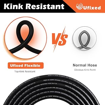 1/4 Pressure Washer Hose 25FT M22-14, 3600psi,Quick Connect,360 Swivel,Kink-resistant,Suit for Main Pressure Washer,Black