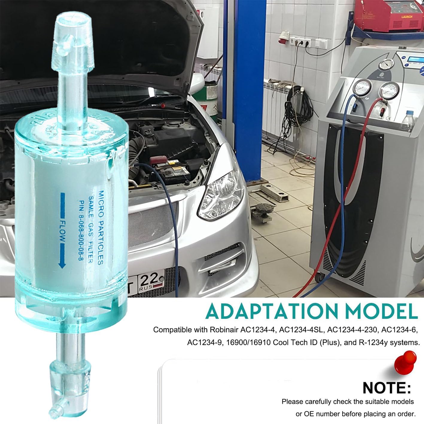 Upgraded 16913 A/C Recycling Filter Drier, Fit for Robinair, Quick Change, Red Dye Indicator, 36 Months Warranty