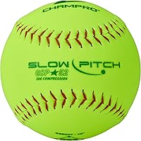 Champro ASA 12" Slow Pitch Softballs with Durahide Cover .52 COR - 12 Pack for League Play
