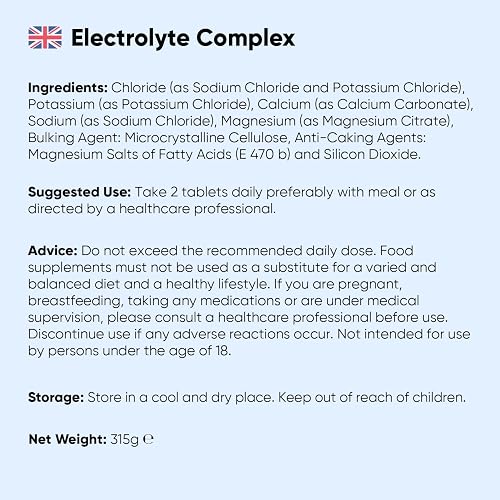 WeightWorld Electrolyte Complex - 930mg per Tablet - 6 Months Supply - 180 Electrolyte Tablets - Includes Magnesium, Chloride, Potassium, Calcium & Sodium - Vegan, Unflavoured & Non-GMO - 7