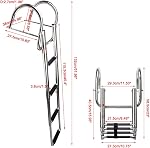 YaeMarine Acier inoxydable 4 Étapes Pontoon Bateau Échelle Telescoping Bateau Echelle pliante pour bateau marin Yacht Piscine