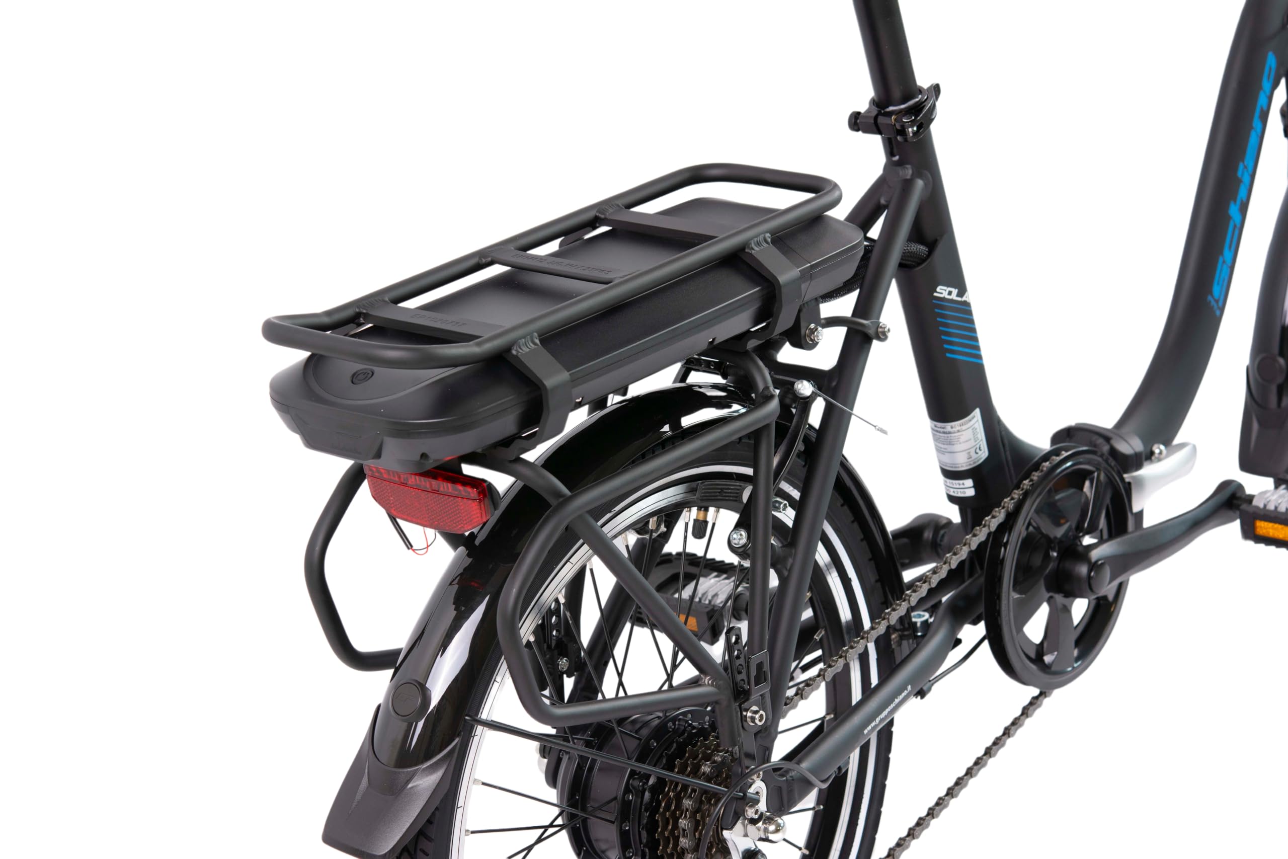 F.lli Schiano Solar, Bici Elettrica Pieghevole 20 Inches per Adulti, 36V 10Ah Batteria Rimovibile, Motore 250W 40Nm, City Ebike, Nero