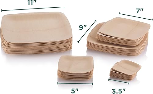 Miniatura 8 de Bambu Paquete de platos desechables de bambú de 100 a 11 pulgadas, productos biodegradables ecológicos, platos desechables de bambú para fiestas,