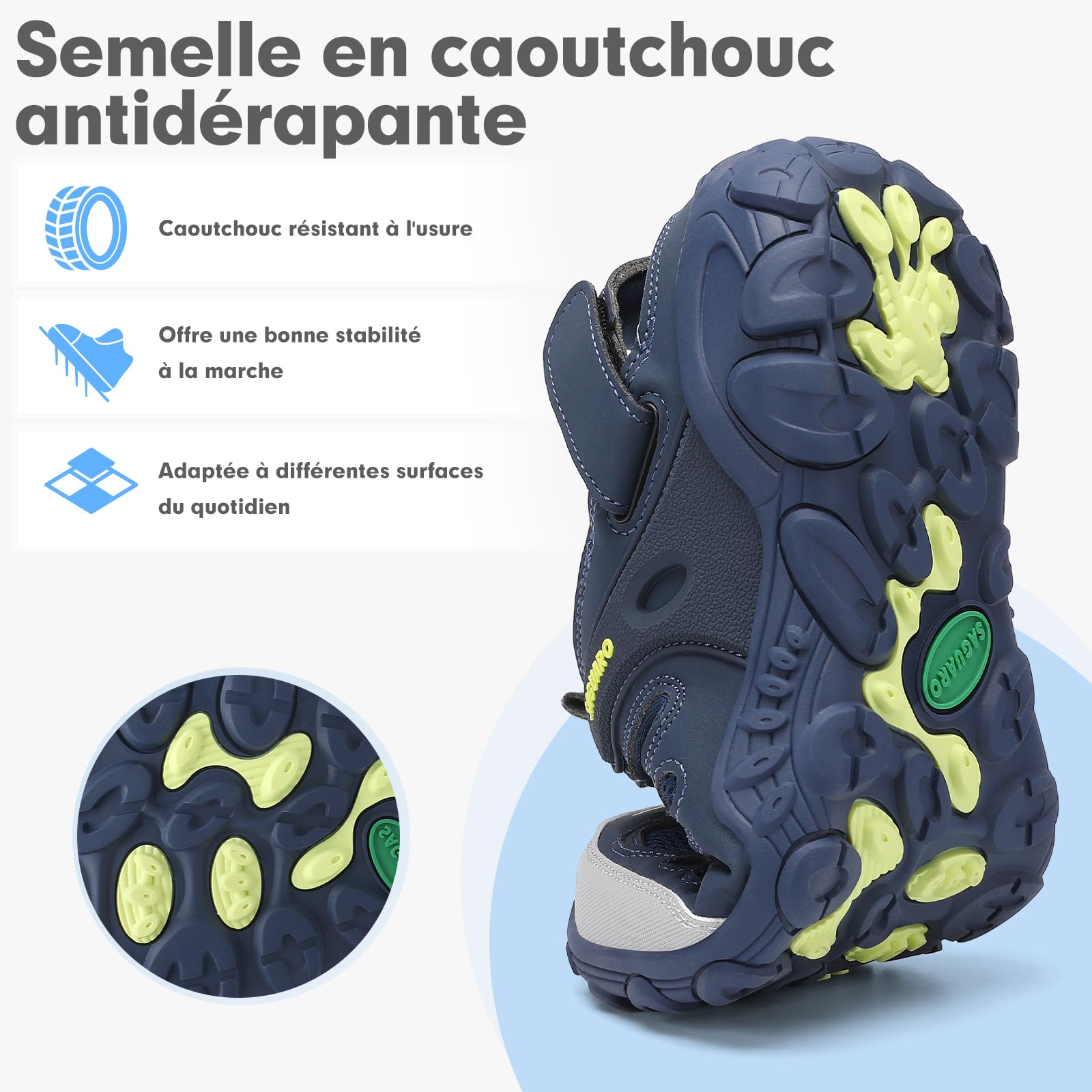 SAGUARO Homme Femme Sandales Respirantes Antidérapant Sport Outdoor Sandales de Trekking & Randonnée