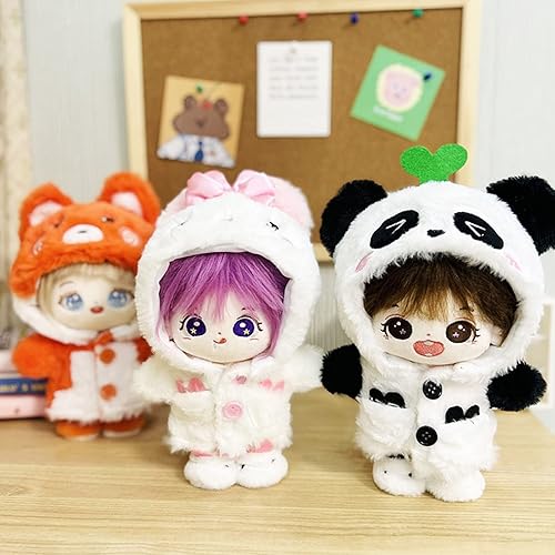 Miniatura 4 de CALEMBOU Juego de ropa de muñeca de felpa, lindo conjunto de trajes de felpa para muñecas suaves de 8 pulgadas (7.9 in) (conjunto de ropa de panda)