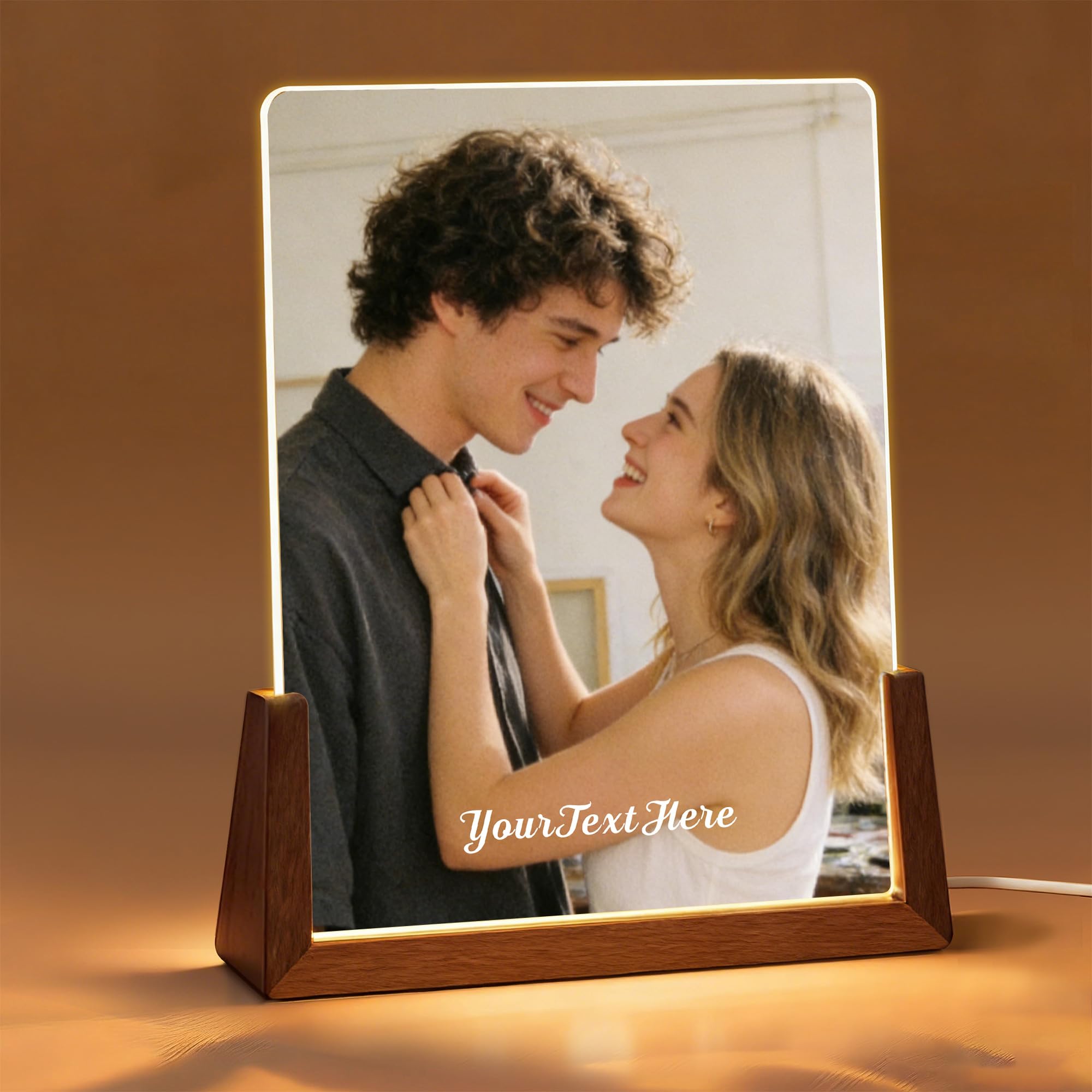EDSG Personalised Valentines Gifts for Him Her Photo Gifts Night Lights Picture Frame Personalised Birthday Christmas Valentines Day Gifts for Women Men Girlfriend (U-1 Photo)
