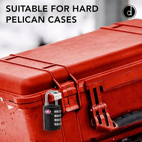 Miniatura 6 de Cerraduras de equipaje aprobadas por la TSA (paquete de 1), cerraduras TSA de 4 dígitos para equipaje, taquilla, maleta, mochila, bolsa escolar y