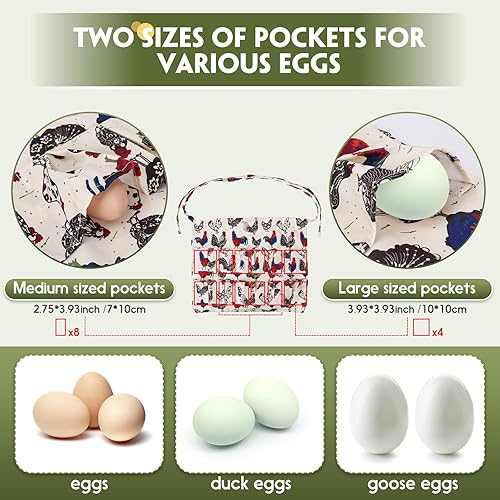 Miniatura 3 de 2 Pack Egg Apron, Egg Collecting Apron for Chicken Duck Goose Eggs, Chicken Egg Apron for Housewife Farmhouse Kitchen Restaurant Parent-Child