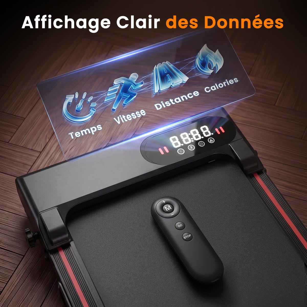 Tapis de Course Pliable & Marche 3 en 1 avec Pente 7% – Tapis Roulant sous Bureau Silencieux (Moteur 2,5CV, 1-8 km/h) – Charge 130kg, Système Anti-Choc – pour Maison & Appartement
