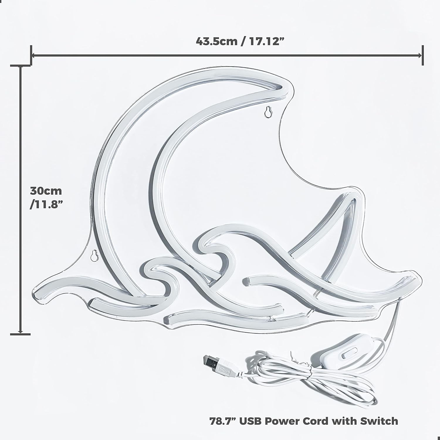 Sunrise Sunset Neon Sign Moon over Sea Neon Light Twilight Wave LED Wall Signs for Room Decor Anime Neon Light Acrylic Moon Sign (Moonrise) - Image 3