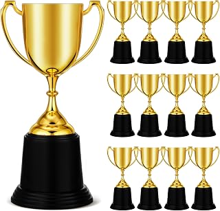 Ecation 12 Pack 9 Inch Gold Trophy Awards - Bulk Appreciation Gifts for Employees, Teachers, Nurses, Volunteers