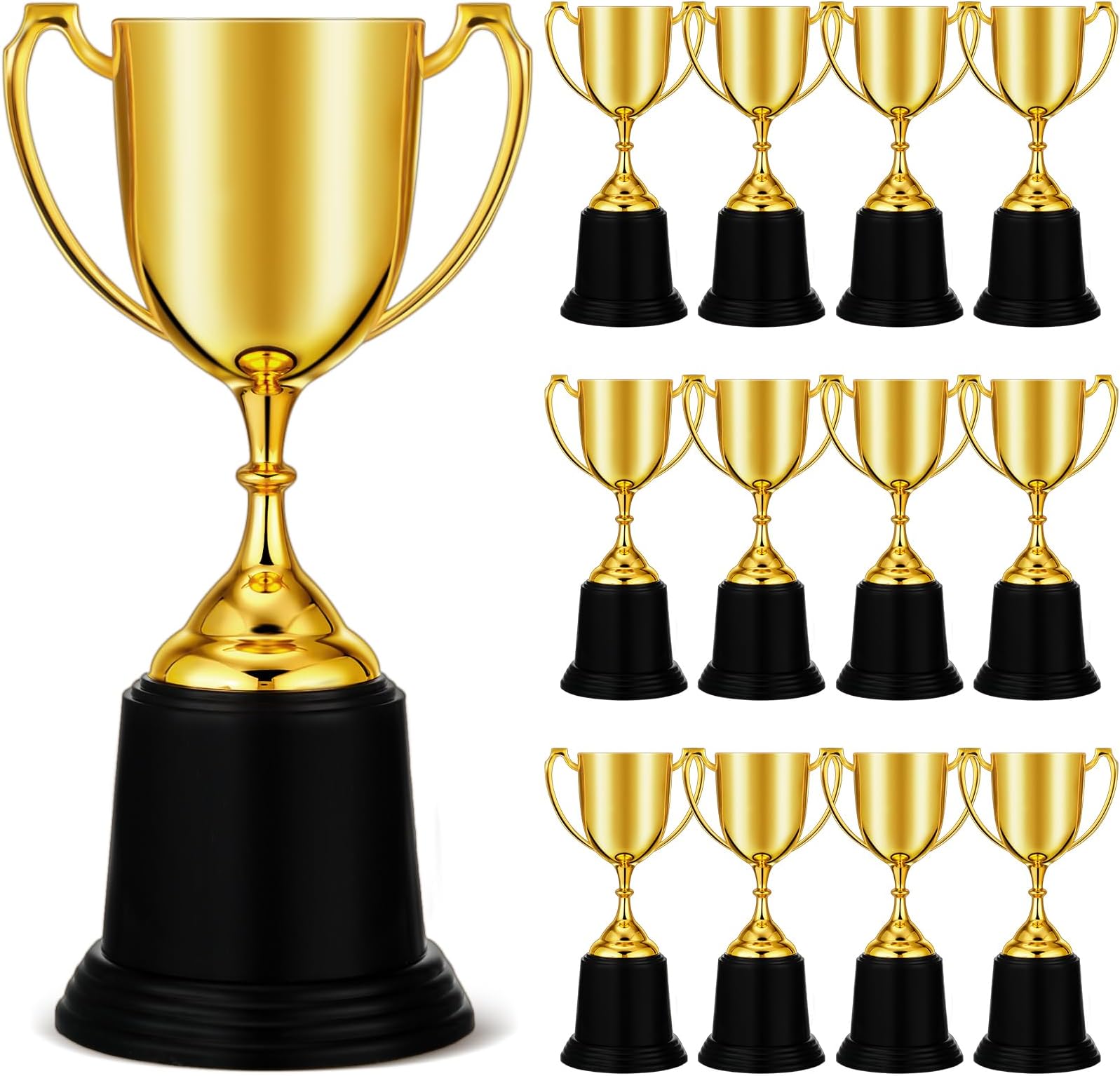 Ecation 9 Inch Gold Trophy Award Gold Award Cup Employee Coworker Appreciation Gifts Golden Plastic Trophy for Thank You Teacher Nurse Volunteer Men Women Rewards Party