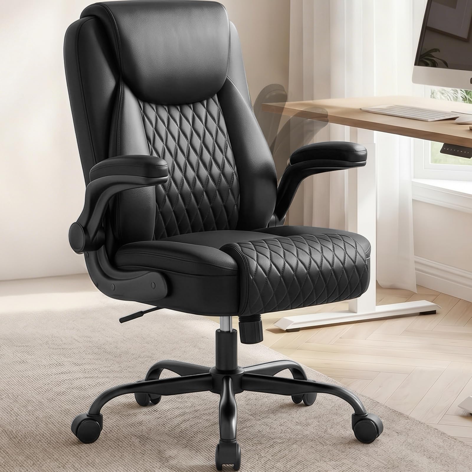 Amazon.com: COMHOMA Mid-Back Office Chair, Ergonomic PU Desk Chair