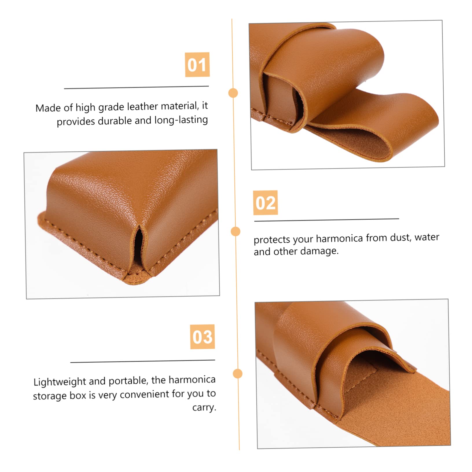 Estuche De Cuero Para Armónica De Funda Protectora Para Armónica Para Viajar y Almacenamiento