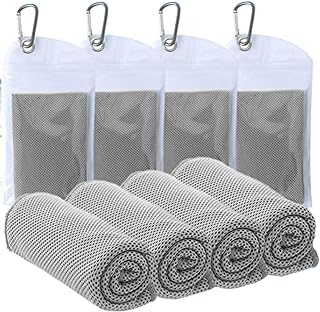 4 Pack Cooling Towels (40"x12") - Instant Cooling Reusable Microfiber Towels for Sports, Gym, Camping, Yoga, Fitness & More