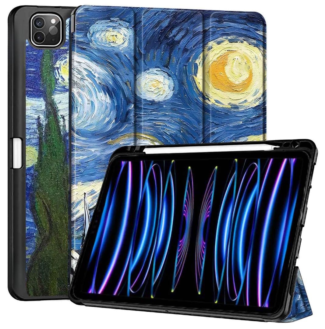 ProElite Smart Case for iPad Pro 11 inch 2022/2021 4th/3rd Gen [Auto Sleep/Wake Cover] [Pencil Holder] [Soft Flexible Case] Recoil Series, Dark Blue — Amazon image 8