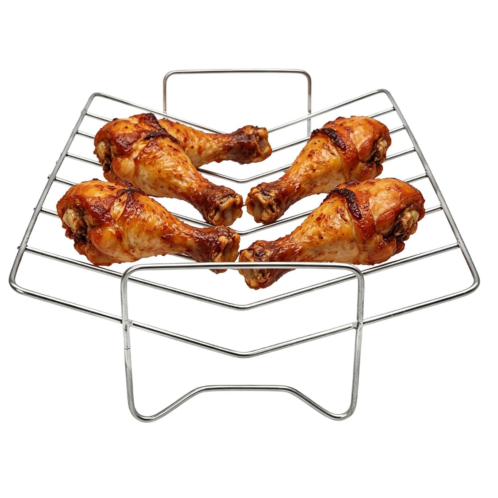 Rejilla para barbacoa en V resistente al calor para carne en camping y barbacoas en casa